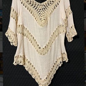 Cream Colored Crochet Top. Size M/L. Worn Once.